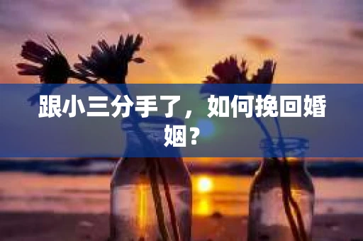 跟小三分手了，如何挽回婚姻？