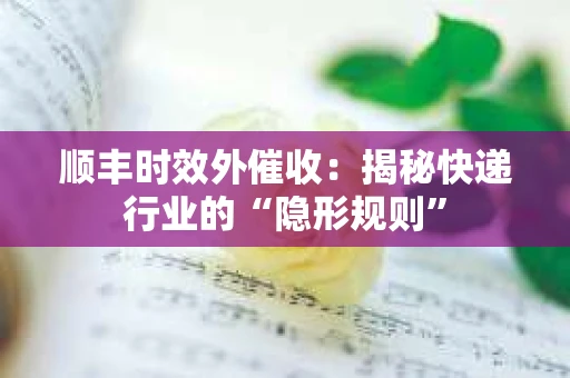 顺丰时效外催收：揭秘快递行业的“隐形规则”