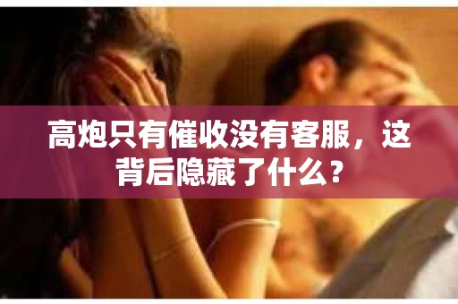高炮只有催收没有客服，这背后隐藏了什么？