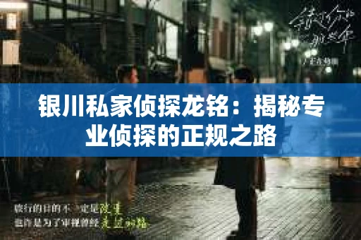 银川私家侦探龙铭：揭秘专业侦探的正规之路