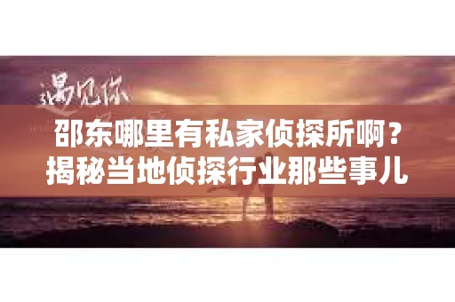 邵东哪里有私家侦探所啊？揭秘当地侦探行业那些事儿