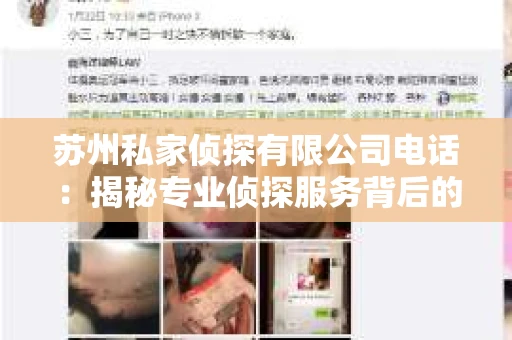 苏州私家侦探有限公司电话：揭秘专业侦探服务背后的故事