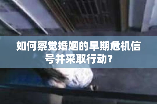 如何察觉婚姻的早期危机信号并采取行动？