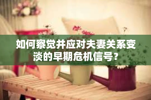 如何察觉并应对夫妻关系变淡的早期危机信号？