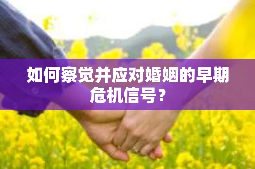 如何察觉并应对婚姻的早期危机信号？